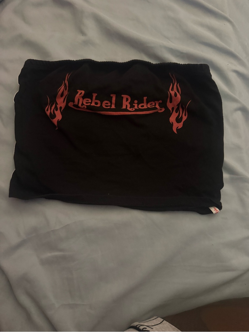 Rebel Rider Black Womens Tube Top with Red Graphic